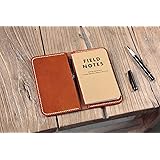 Brown Black vegetable tanned leather cover for field notes notebook field notes leather wallet holder case cover FA614S