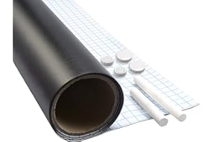 Werkzeyt Tafelfolie - 90 x 60 cm - Magnetisch - Selbstklebend & leicht anzubringen - Ideal zum Schreiben & Anheften von Notizen - Inkl. Tafelkreide & Magneten / Kreidetafel / Magnetfolie / B29209