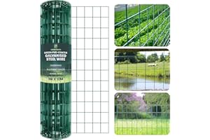 Green Haven Chicken Wire Fence – 1M x 10M PVC Coated Garden Fencing Roll, Galvanized Steel Mesh for Poultry, Pet Barrier & Allotments – Durable, Easy-to-Install Heavy Duty Garden Wire Mesh