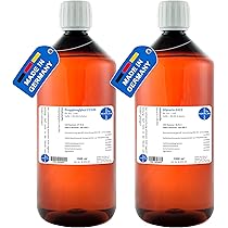 Bottiglia 1 Litro Plastica Flaconi Laboratorio Mikken 1000ml - 2 Pezzi PET Con Imbuto Bottiglia Acqua 1 Litro