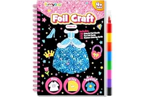 FUNNYB&G Foil Art per bambini Arte e attività artigianale: giocattoli da viaggio creativi per attività fai da te, kit fai da te per bambini | regalo ragazza 4 5 6 7 8 9 anni (Gioco di vestire)