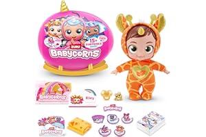 BABYCORNS Babycorn Bambolina interattiva Serie 1 Small, 24 cm, di ZURU bamboline magiche, sorpresa, spacchettare, storia, bambine, bambola, Giraffe, Riley