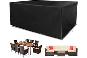 Funshot Gartenmöbel Abdeckung Wasserdicht, 300 x 250 x 90cm, Abdeckplane für Gartentische, Terrassenmöbel, Schutzhülle für Tische Und Stühle, Sofas, Rattanmöbel, 420d Oxford-Gewebe