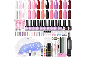 COSCELIA Kit Semipermanente Unghie, 3pz Estensione Gel+ 10pz Smalti Semipermanenti,36W Lampada UV/LED per Unghie con Fresa per Unghie Set Completo