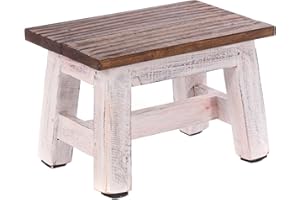 DESIGN DELIGHTS - Sgabello rustico Monte, 21 x 30 x 20 cm (altezza x larghezza x profondità), in legno di mogano riciclato, colore: 05, bianco naturale