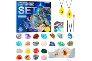 GOFFII Adventskalender 2024 Kinder, 24 Tage Weihnachts Adventskalender Countdown, Natürliche Edelsteine Mineralien Weihnachtsgeschenke für 6 7 8 9 10, 12 Jahre Jungen Mädchen