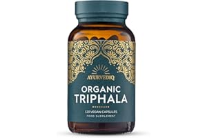 Ayurvediq Wellness Organic Triphala Capsules 120, 500mg – Natural Pure Triphala Powder Organic Capsules for Immunity, Digestion, Wellbeing – Soil Association Certified - Vegan Ayurveda Supplements