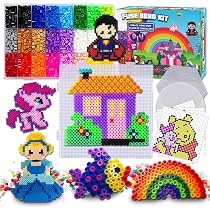 Lot De 6300 Perles à Repasser – 24 Couleurs, Avec Plaques, Pinces, Modèles, Boîte De Rangement, Kit Créatif Pour Enfants Dès 5 Ans