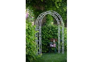 KUHEIGA Rosenbogen Metall 12mm Massiveisen! - stabil B: 140cm Verzinkt/Zink Rankbogen