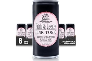 Fitch & Leedes Pink Tonic – 6 x 200ml Gin Mixer with Delicate Floral Notes