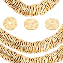 PH PandaHall 160 Stück Flache Messingperlen (4/5/6/8 Mm) – Goldfarbene Abstandshalter Für DIY-Schmuck