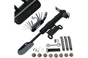 DAWAY Bike Repair Tool Kits - Bicycle Repair Bag & 120 PSI Bike Pump or Saddle Bag Set, with 16 in 1 Bicycle Multitool, Bike Tyre Levers Wrench, Portable Patches Fixes - Practical Cycling Accessories