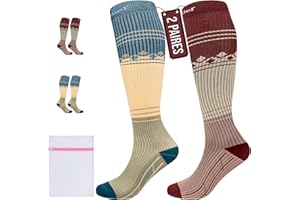 360 RELIEF Chaussettes de Compression 15-20 mmHg - Chaussettes de Contention Classe 1 Femme et Homme - Soutien Quotidien pour Course à Pied, Voyage, Sport - Avec sac de lavage en filet