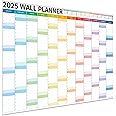 Wall Planner 2025 UK - A1 Extra Large 84 x 60cm Colour Full Year 2025 Wall Planner - Family Planner Calendar 2025 For Home, Office, Teacher Calendars & Personal Organisers - Folded Columns Edition