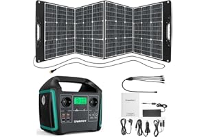 SWAREY Estación de Energía Portátil, 725Wh Generador Solar con Panel Solar de 100W, 2 Salida de CA de 1000W (Pico de 1500W), 2 Puertos USB-C de 65W, Batería Externa para Camping Viajes Exterior RV