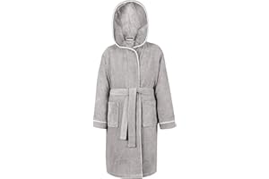LAYNENBURG Premium Peignoir enfants & adolescents avec capuche - Fille et Garçon - 100% coton - OEKO TEX Standard 100 - Tissu éponge moelleuse - Taille 110 à 176