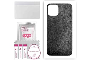 apgo Skin Sticker Film Foil Vinilo lámina para la Parte Posterior del teléfono Inteligente para Apple iPhone 11 Pro Cuero Negro