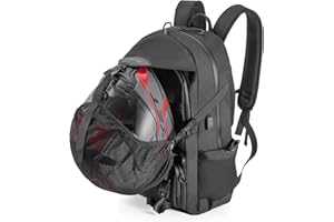 Oumurs Motorcycle Helmet Backpack 50L, Water-resistant 1680D Oxford Fabric, Motorbike Helmet Bag, Reflective, Helmet Strap