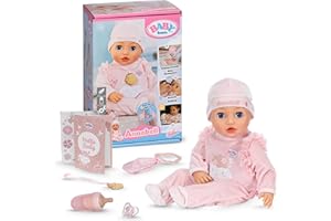 BABY born Annabell 43 cm - Weiche Babypuppe mit 7 elektronischen Funktionen & Sound - Geeignet für Kinder ab 3 Jahren - Puppe inkl. Zubehör - Benötigt Batterien
