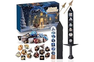 GZJQW Christmas Advent Calendar 2025, Mystery DND Dice Set Vacation Advent Calendar 24 Days, Surprise D&D Gifts, Suitable for Dungeons and Dragons RPG, MTG, Role Play Table Game