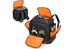 CURMIO Travel Carrying Case Compatible with Bose S1 Pro/S1 Pro+, Portable Bluetooth Speaker Backpack with Shoulder Straps and Accessory Pockets for Microphone, Charger, Cable, Black