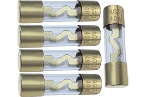 AERZETIX - C53605 - Set di 5 fusibili AGU 40A - in vetro - 10x38mm