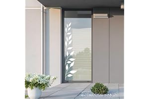 ‎WANDTATTOO LOFT Wandtattoo Loft Fensterbild weiße Zweige Gräser Rahmen wiederverwendbar natur Fensteraufkleber Fensterdekoration Frühling, A4 Bogen