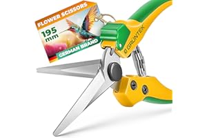 GRÜNTEK Tijeras de Podar Setos Flores Bonsai Frutas y Verduras COLIBRI 195 mm. Pequena Tijera Cortasetos de jadin y Vendimia