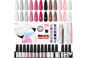 Phoenixy Gel Nail Kit, 12 Colours Gel Nail Polish Set with U V Lamp Starter Kit Soak Off Gel Nail Polish Kit Complete for Women