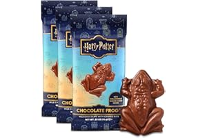 Jelly Belly Harry Potter Schokofrosch 3er Pack (3x15g) mit Sammelkarte von berühmten Hexen und Zauberern, Milchschokolade mit Puffreis