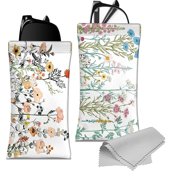 Étui à Lunettes En Cuir CREATCABIN - Pochette Portable Avec Chiffon Nettoyage