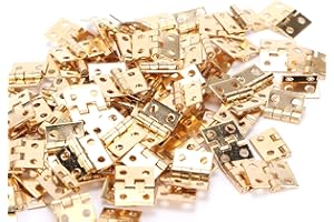 ‎HZTYYIER 100er Pack Miniatur Puppenhausscharniere, 8 X 10 Mm Scharniere für Kleine Hardware DIY Schmuckkästchen