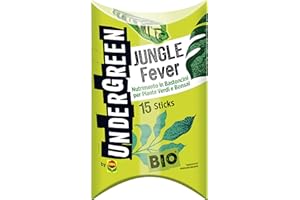 Undergreen JUNGLE Fever, Nutrimento in Bastoncini per Piante Verdi e Bonsai, 15 Bastoncini, Consentito in agricoltura biologica