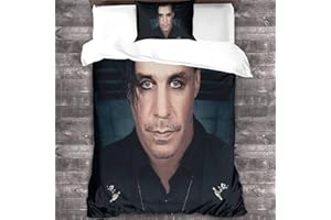 XYueww Rammstein Band 3D Bettwäsche Bettbezug 100% Weiche Und Angenehme Mikrofaser Schlafkomfort Bettbezug Mit Reißverschluss 3er Set Bettbezug Single（135x200cm）
