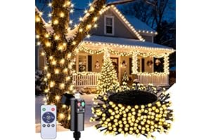 FGRYB Luci Albero Di Natale Batteria Ricaricabile - 15M 150 LED Luci Esterno Bianco Caldo Natalizie Con Telecomando, Catena Luminosa Esterno Natalizia Per Balkon Garten Party Festa Matrimonio