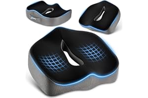 POOTACK Seat Cushion, Memory Foam Office Chair Cushion, Supportive Seat Cushion Non-Slip Car Seat Cushions, Cushion Pad for Gamming Chair, Long Sitting