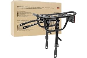 PROMETHEUS BICYCLES Prometheus - Portapacchi universale in alluminio, per bicicletta per bambini da 12 a 14 pollici, fissaggio al telaio posteriore regolabile