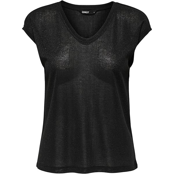 Onlmoster Glitter S/S Top JRS, Chocolate Truffle, XS