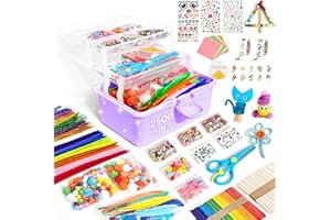 DOYRAN 2500Pcs+ Kids Craft Kits - All-in-one D.I.Y. Arts and Crafts Supplies Set for Toddlers Ages 4-9-Crafting School Nursery Homeschool Supply Set Kids Toys for Kids Girls Mother's Day Cards Gifts（Purple）