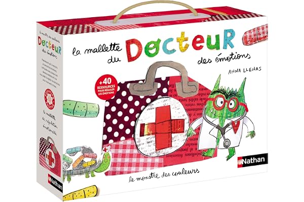 Nathan - la Mallette du Docteur des Emotions - Education Positive - Monstres des Couleurs - Coffret d'Activités Originales - Apprendre à Gérer Ses émotions - A partir de 3 Ans