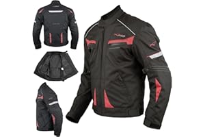A-PRO Motorradjacke Sport Textil Termofutter wasserdichte Entlüftet Roller Rot 2X