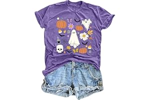 hohololo T-shirt d'Halloween pour femme Haloween - Motif graphique - KüRbis Skeletact
