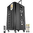 ZEBRONICS Metal Pro Powerful DJ Trolley Speaker with UHF Wireless Mic, Karaoke, TWS, 150W RMS Output, Built-in Rechargeable Battery, 15" Driver, 2X USB Input & Remote Control, Black