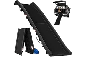 CADOCA® Rampe Pliable pour Chiens avec Réflecteurs Escalier pour Chien Capacité de Charge 90kg Robuste Rampe de Coffre Voiture