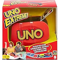 Mattel Games UNO Extreme!, Uno Kartenspiel für die Familie, mit Kartenwerfer, Perfekt als Kinderspiel, Reisespiel oder Spiel