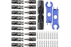 Sekesoer Solar Panel Connectors, 10 Pairs of Solar Plugs with IP67 Waterproof Solar Cables Connectors Male/Female, For PV Panel Connections and Solar Panel Systems