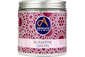 Absolute Aromas Sali da Bagno Epsom Relaxation Rilassamento 575 g - Solfato di Magnesio infuso con Oli Essenziali Puri al 100% - Oli di Camomilla, Lavanda e Mandarino