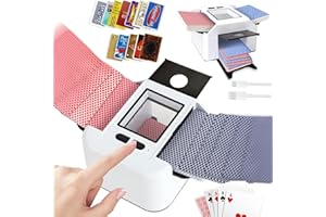 NXPZ Barajador de Cartas Automático, Barajador Eléctrico para 1-2 Barajas, Modo Automático y Manual, Recargable 2000 mAh, Portátil y Silencioso, para Póker, UNO, Blackjack, Skip-BO