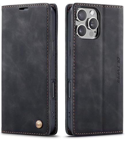CaseMe Schutzhülle Für IPhone 16 Pro – PU-Leder Mit Kartenfächern & Magnetischem Standfuß, Kaffeebraun