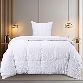 Utopia Bedding Seersucker Duvet Cover for 90 Bed &ndash; Set of Microfibre Seersucker Duvet Cover 135 x 200 cm and 1 Pillowcase 80